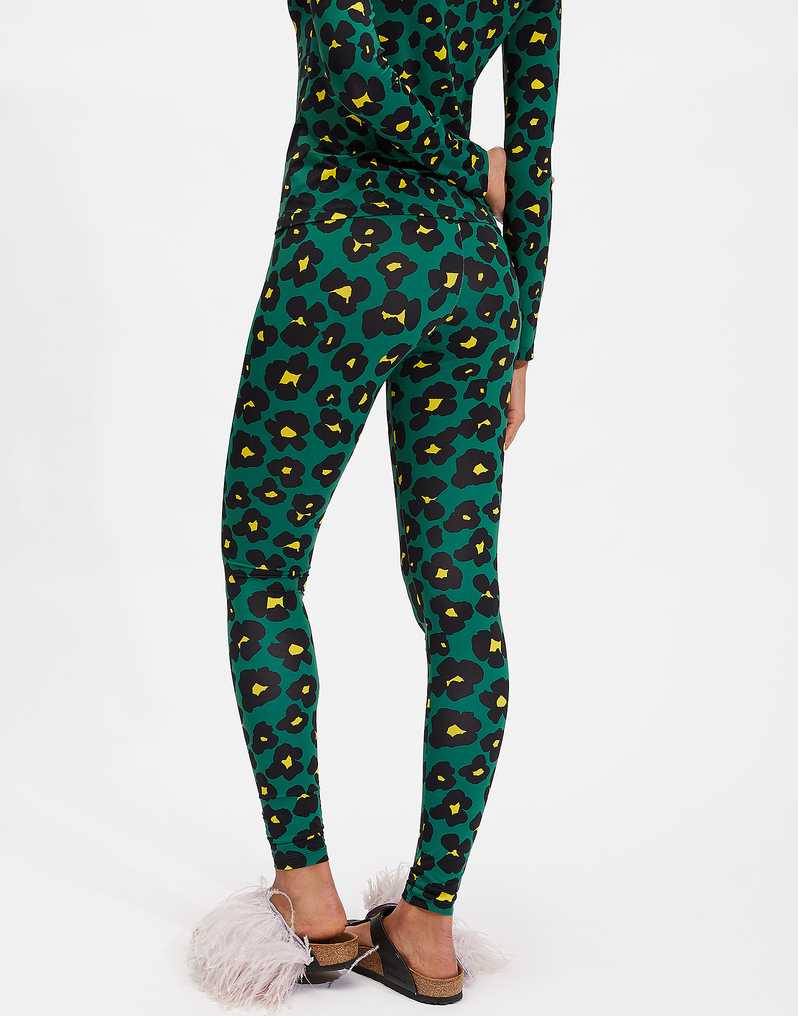 LaDoubleJ Leggings LaDoubleJ Leggings Flower Leopard Verde TRO0013JER005FLL0002