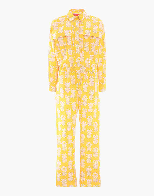 La DoubleJ Aviator Jumpsuit Pineapple Sunflower DRE0489COT039PNP20YE02