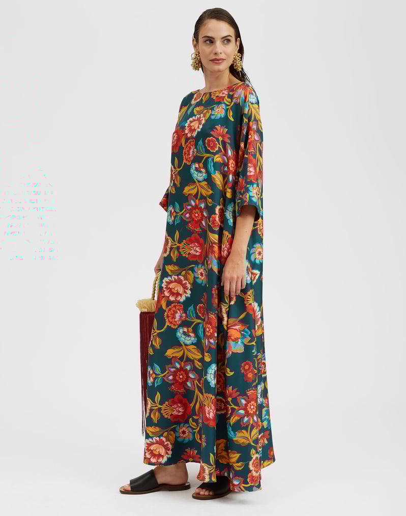 La DoubleJ Muumuu Dress Round Neck La DoubleJ Muumuu Dress Round Neck Hottie Emerald DRE0370SIL001HOT01GR04