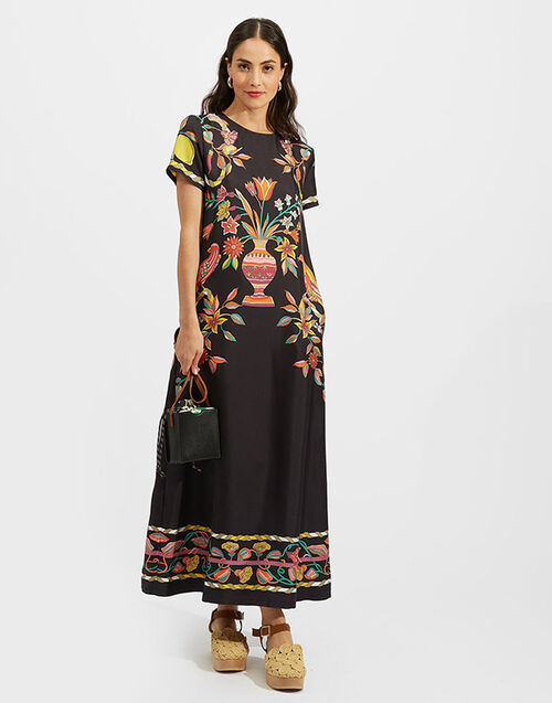 La DoubleJ Swing Dress Borboni Placee Nero DRE0128SIL006BRN02BL01