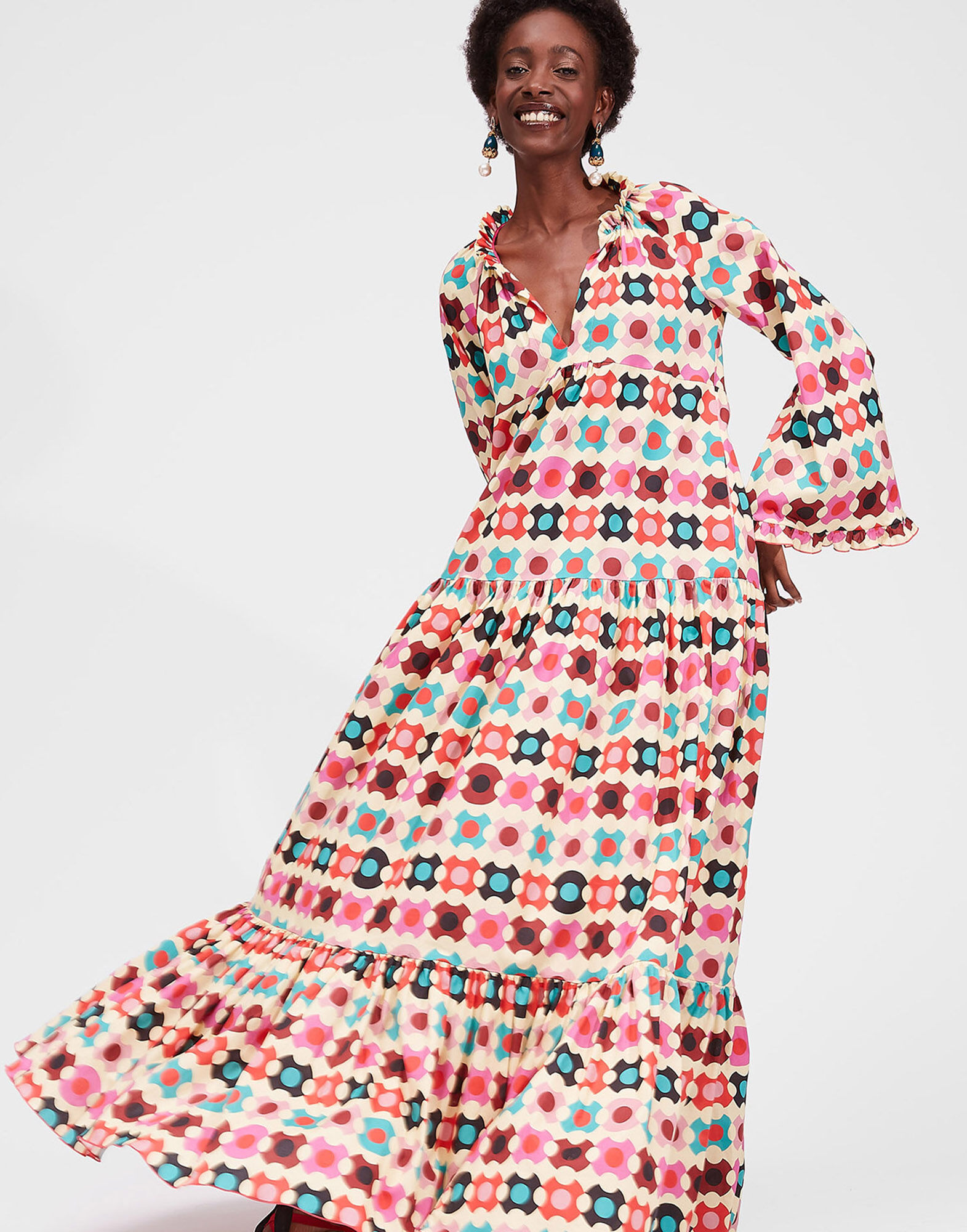 LaDoubleJ Dove Dress Groovy Dot Giallo DRE0248COT020GRO0003