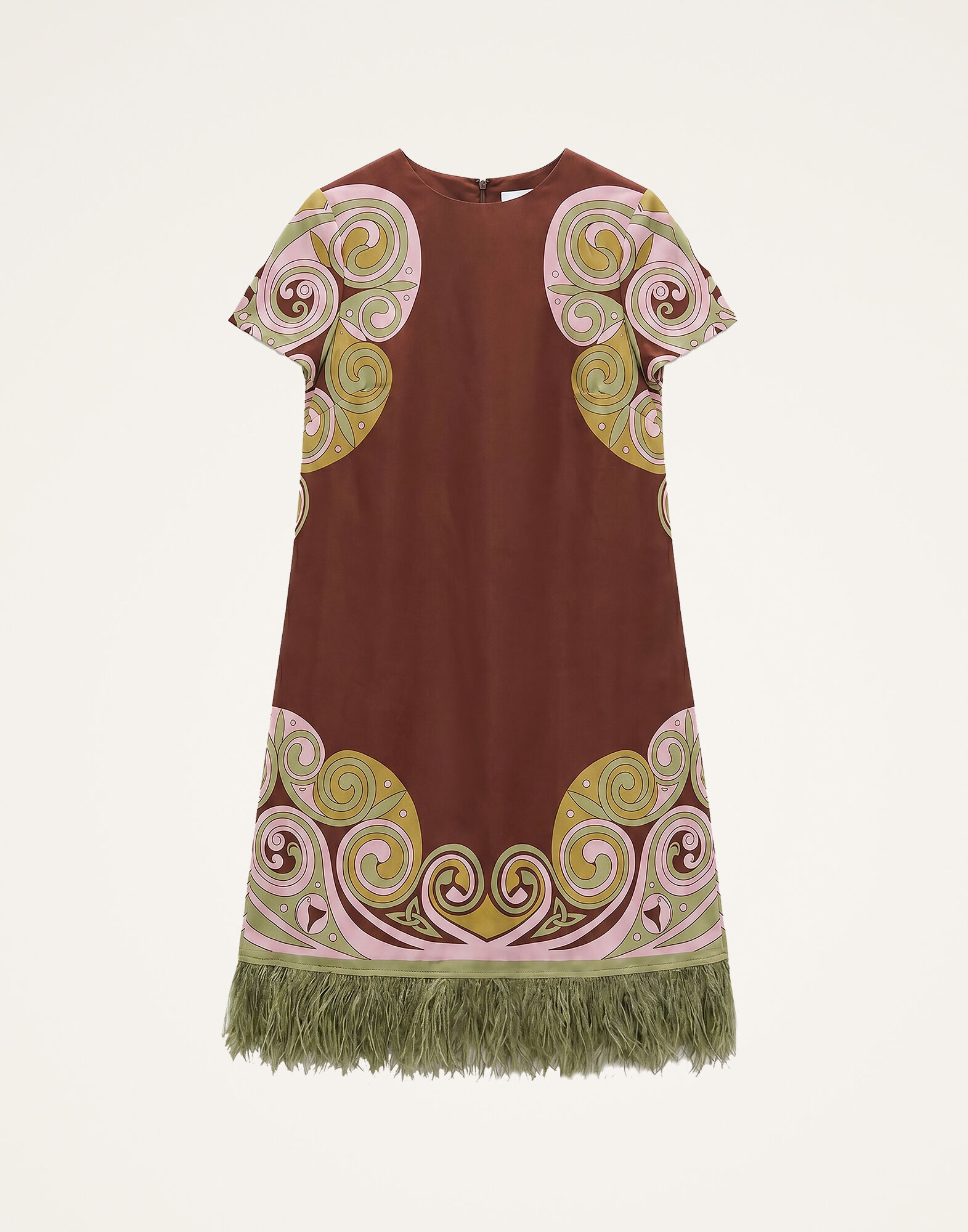 La DoubleJ Mini Swing Dress Kells Swirl Plac&eacute;e Burgundy DRE0963SIL026KLS01RE07