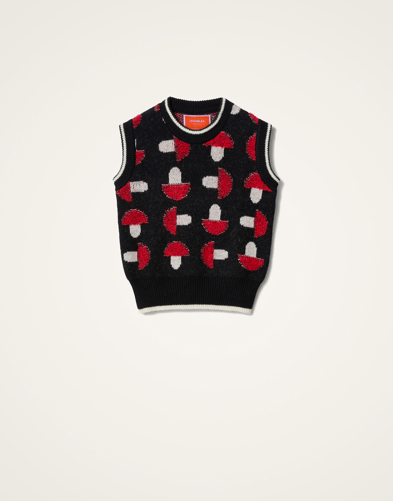 La DoubleJ Fun-Guy Gilet La DoubleJ Fun-Guy Gilet Black & Red PUL0295KNI193VA448BL01