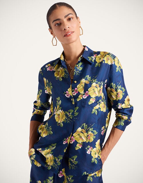 La DoubleJ Boy Shirt La DoubleJ Boy Shirt Riptide Midnight Blue SHI0001SIL001RIP01BU04