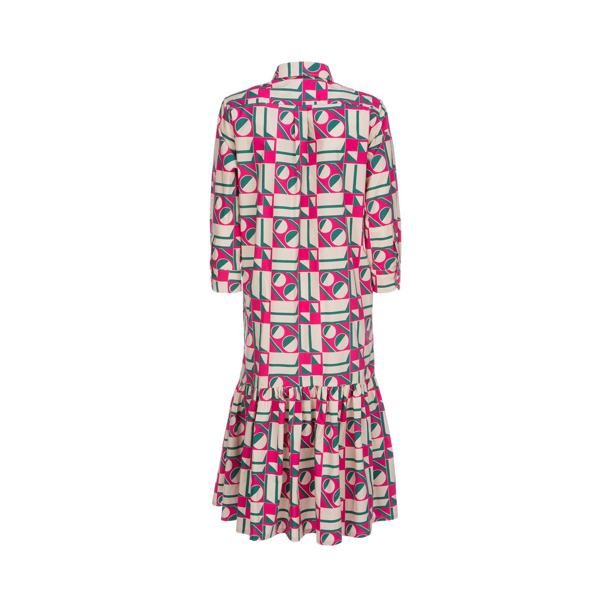 LaDoubleJ Getting my Croissant Dress Geometrico Rosa DRE0028COT001GEO0002