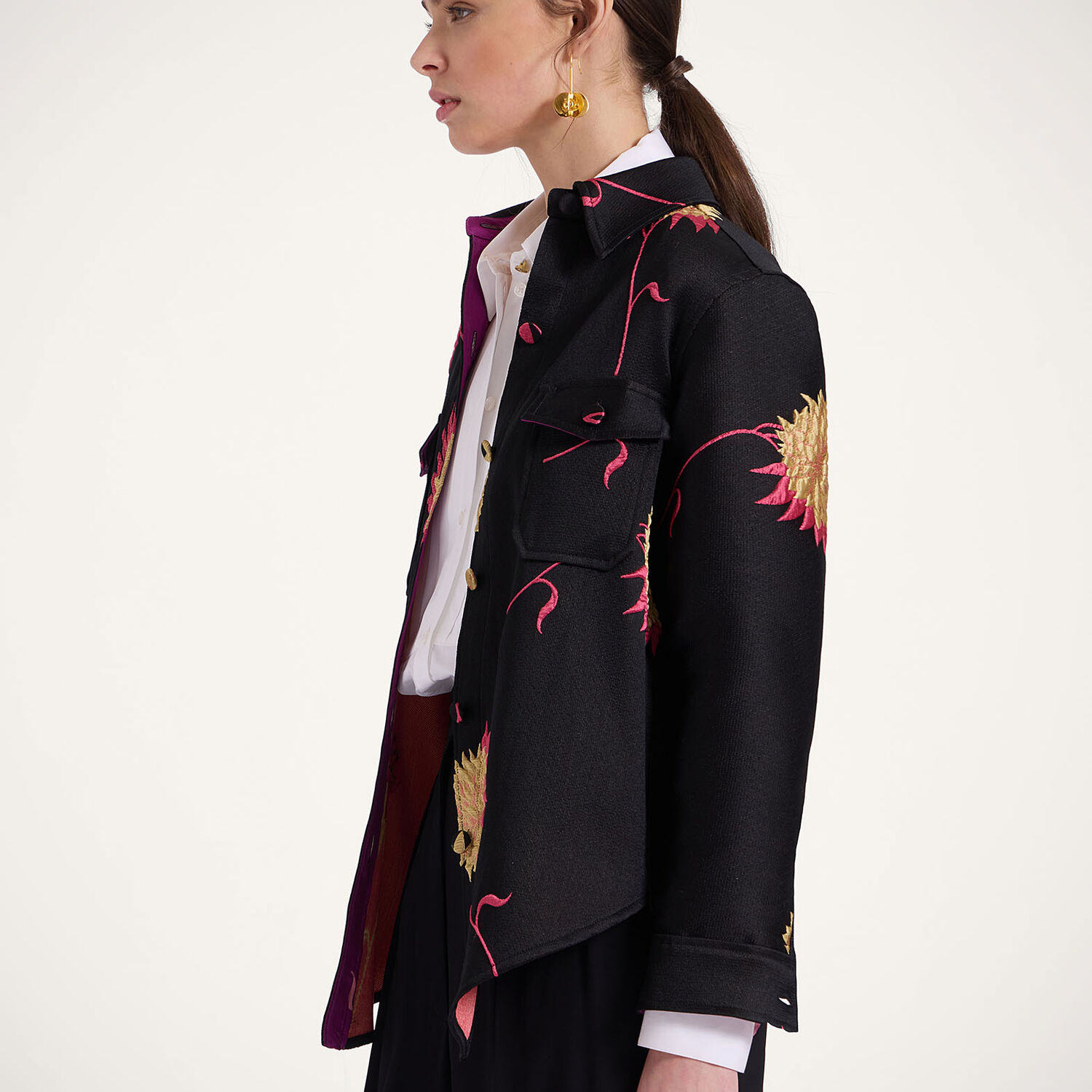  La Doublej Outerwear Women - Better Than Your Boyfriend's Jacket Derby Black L 83% Polyester 9% Cotton 5% Silk 3% Polyamide 