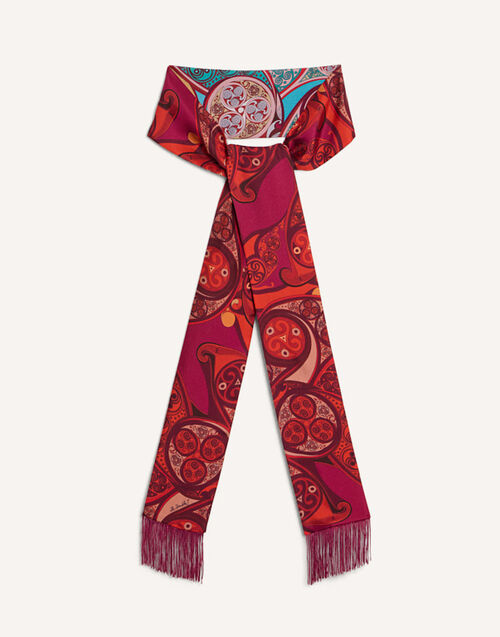 La DoubleJ Skinny Scarf Alchemy Plac&eacute;e Dark Red SCA0075SIL006ALC03RE40