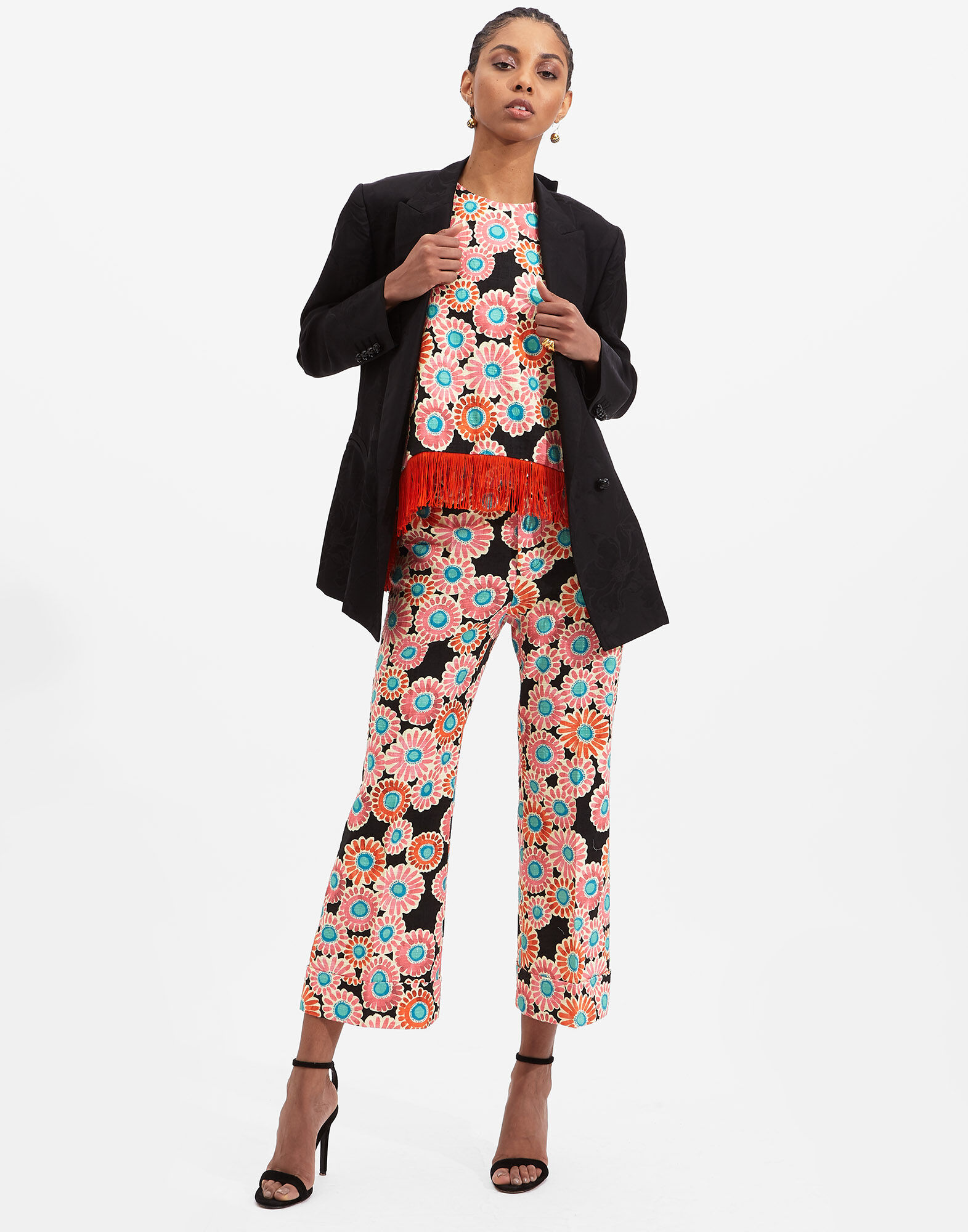 La DoubleJ La Scala Top (With Fringes) Crazy Daisy Black TOP0062COT005DAY0002