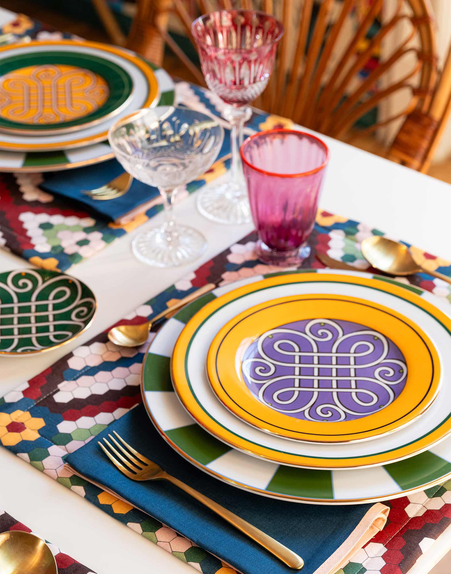 La DoubleJ Dessert Plates Set Of 2 Cortile Yellow DIS0063CER001CRL0004