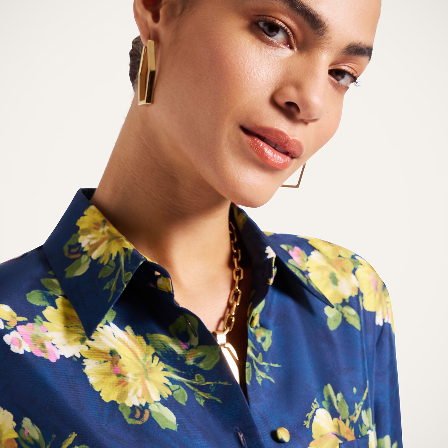 La Doublej Floral Button-fastening Shirt In Blue