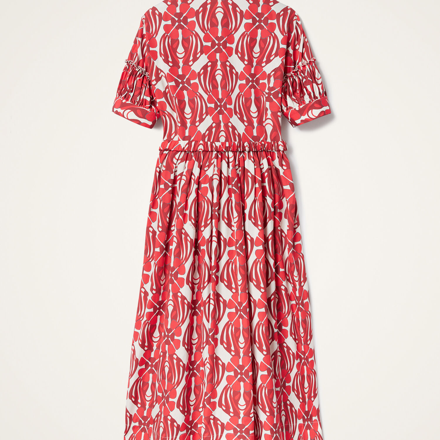 La Doublej Libertine Printed Cotton Shirt Dress In Red