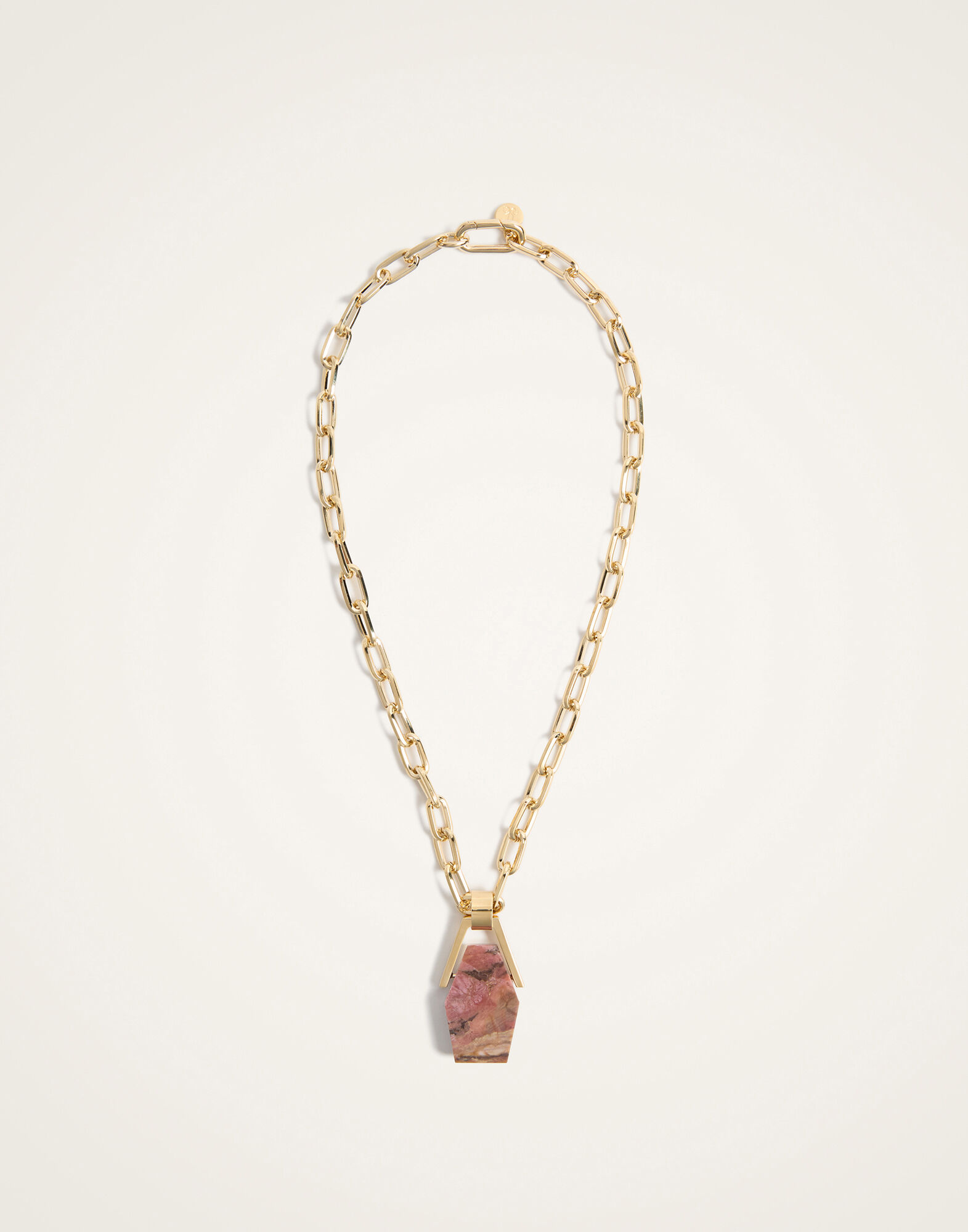 La DoubleJ Portal Necklace 24K Gold Plate & Rhodonite NEC0021BRA003RHO01YE05