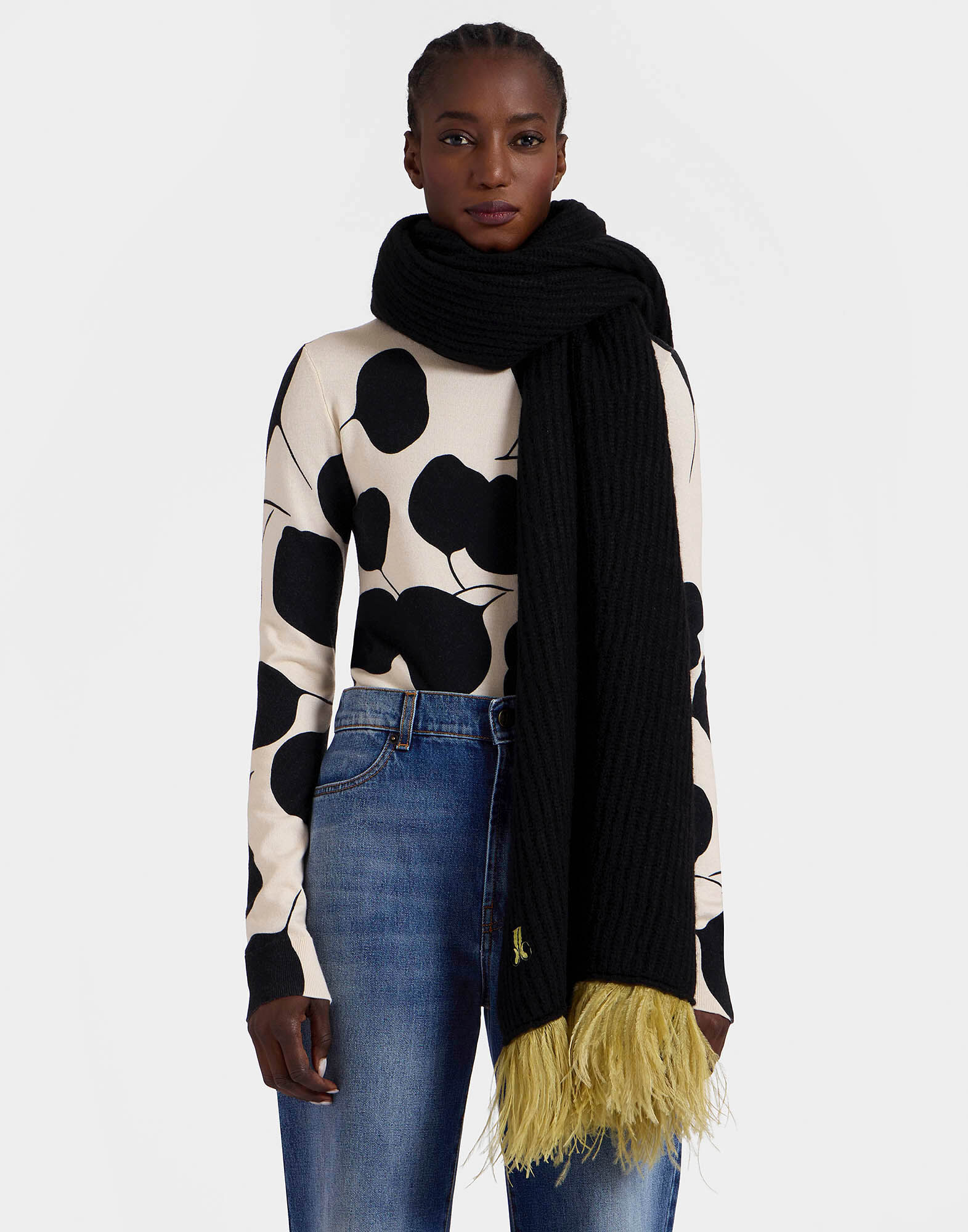 High Kick Scarf in Anthracite for Women | La DoubleJ High Kick Scarf in Anthracite for Women | La DoubleJ