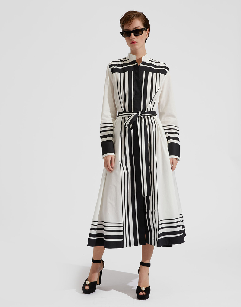 La DoubleJ Sundowner Dress La DoubleJ Sundowner Dress Handmade Dots B&W Placée DRE0459COT015HAD0003