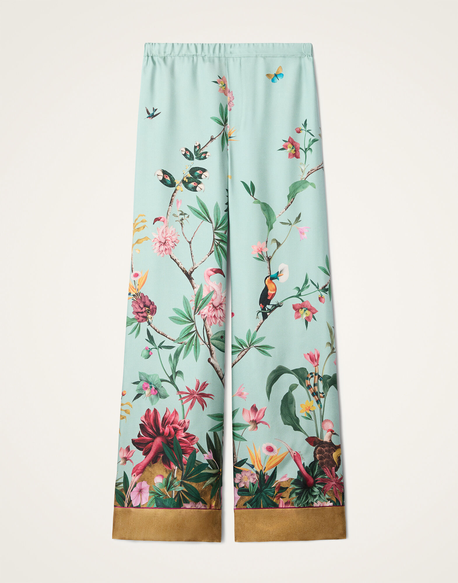 La DoubleJ Pajama Pants Zooflora Plac&eacute;e Light Blue TRO0116SIL001ZOF04BU01