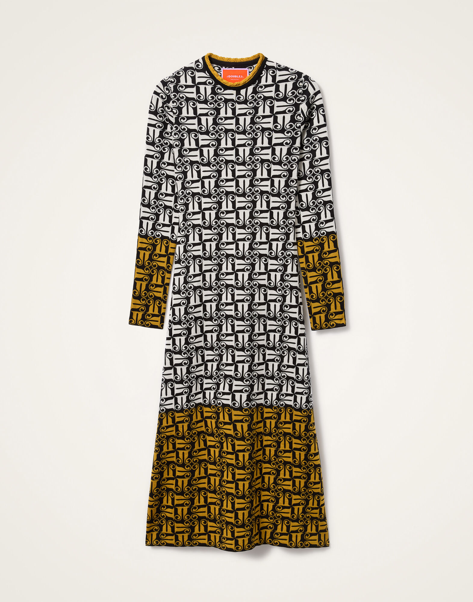 La DoubleJ Knit Swing Dress Black & White DRE1019KNI191VA444BR05