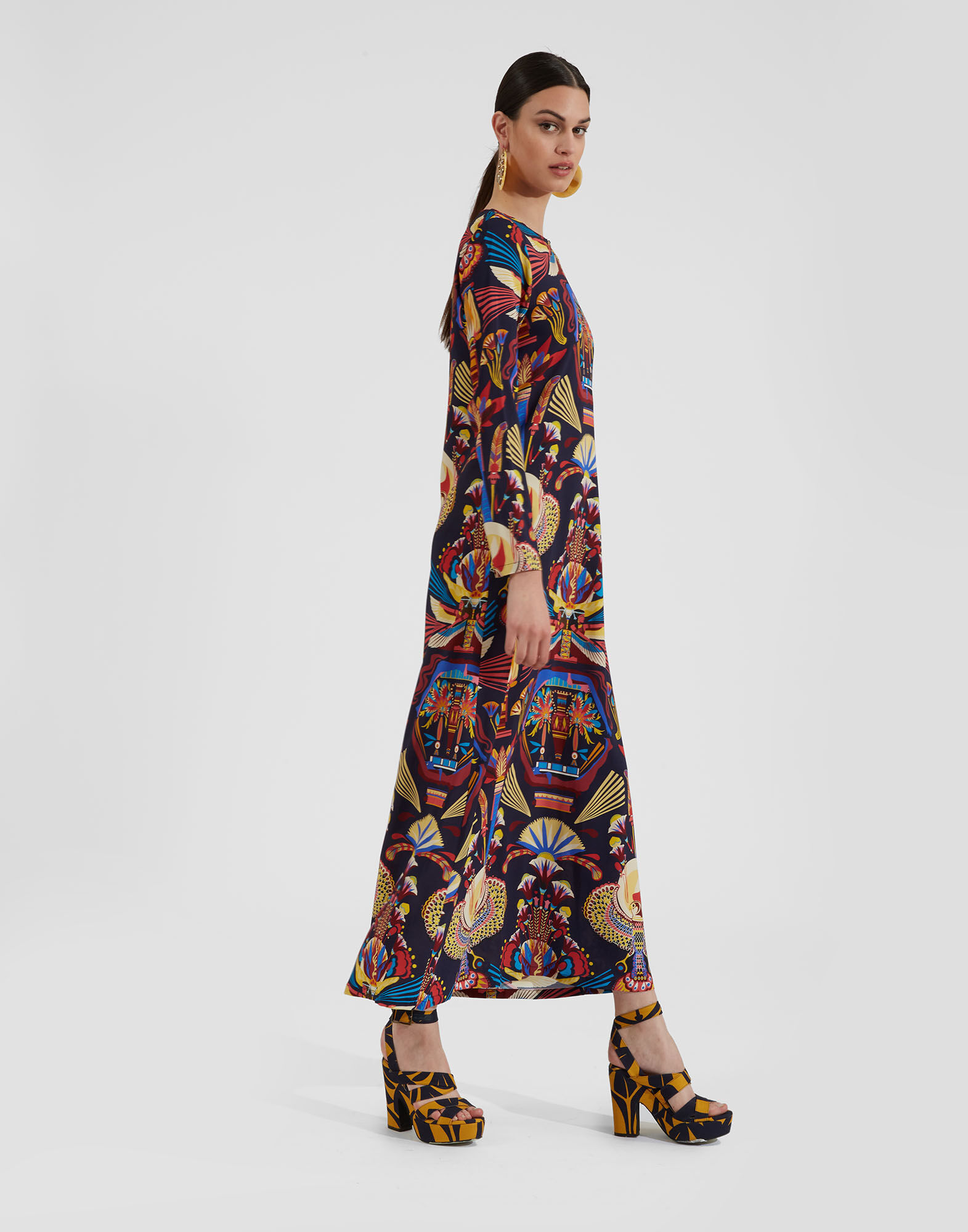 La DoubleJ Long Sleeve Swing Dress Nephthys Navy DRE0184VIS001NEP01BU06