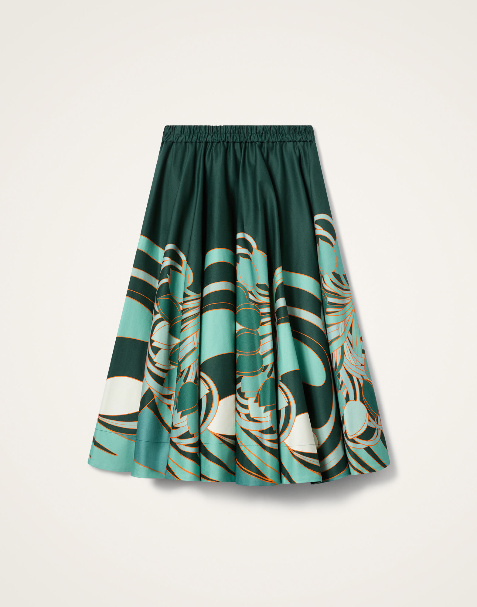 La DoubleJ Ballerina Skirt Blooming Tulip Plac&eacute;e Dark Green SKI0199COT094BTU01GR03