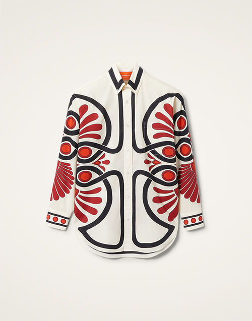 La DoubleJ Better Than Your Boyfriend's Shirt Medallion Plac&eacute;e Cream SHI0092COT015MED01WH03