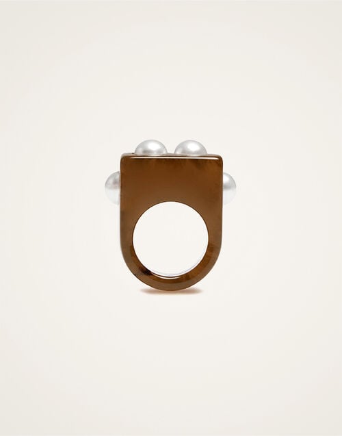 La DoubleJ Nefertiti Ring La DoubleJ Nefertiti Ring Solid Tortoiseshell RIN0007POL007SOLIDBR14