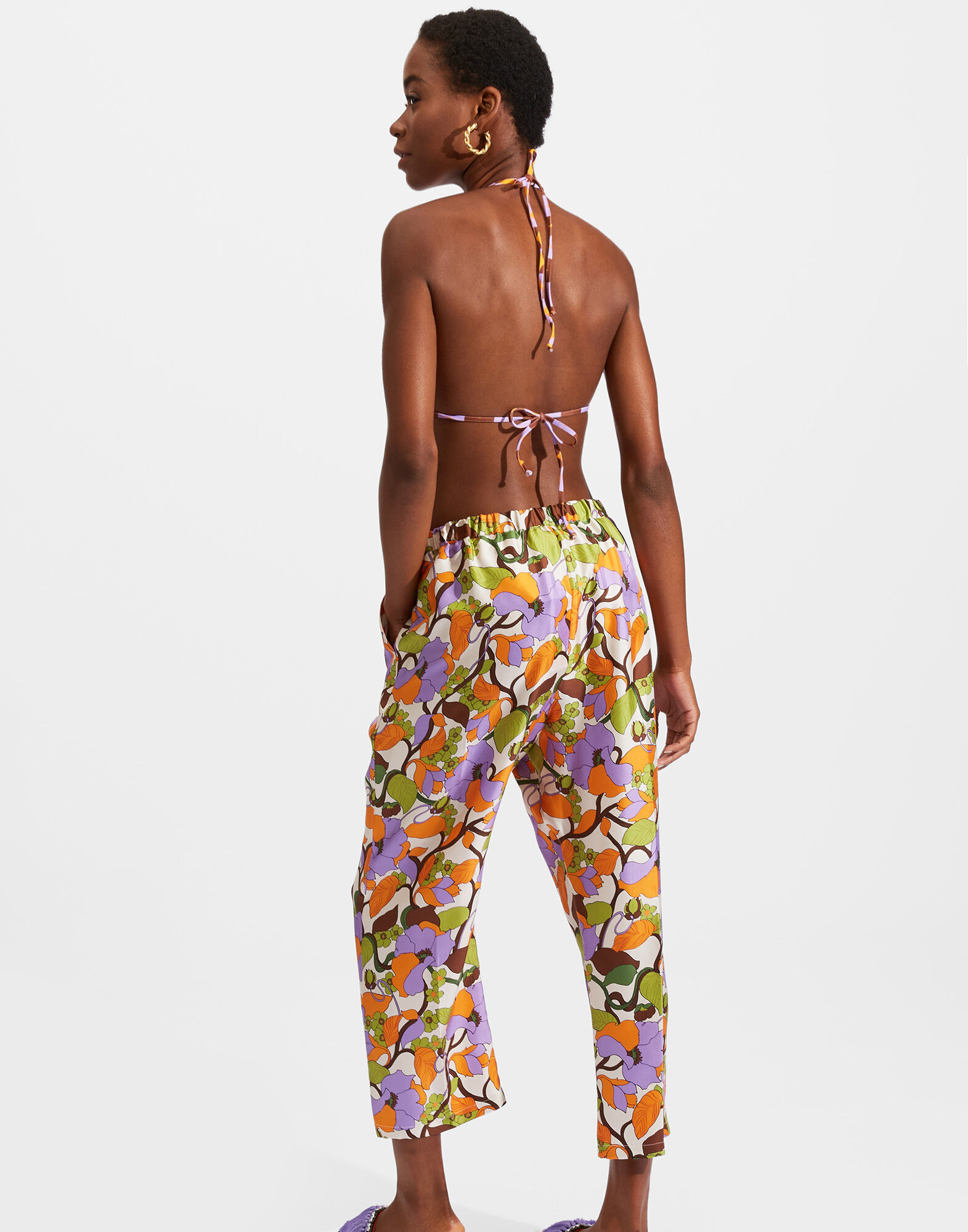 La DoubleJ Drawstrings Pants Vines Bianco TRO0053SIL001VIN0002