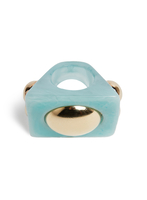 La DoubleJ Hathor Square Ring La DoubleJ Hathor Square Ring Light Blue RIN0003POL005SOLIDBU01