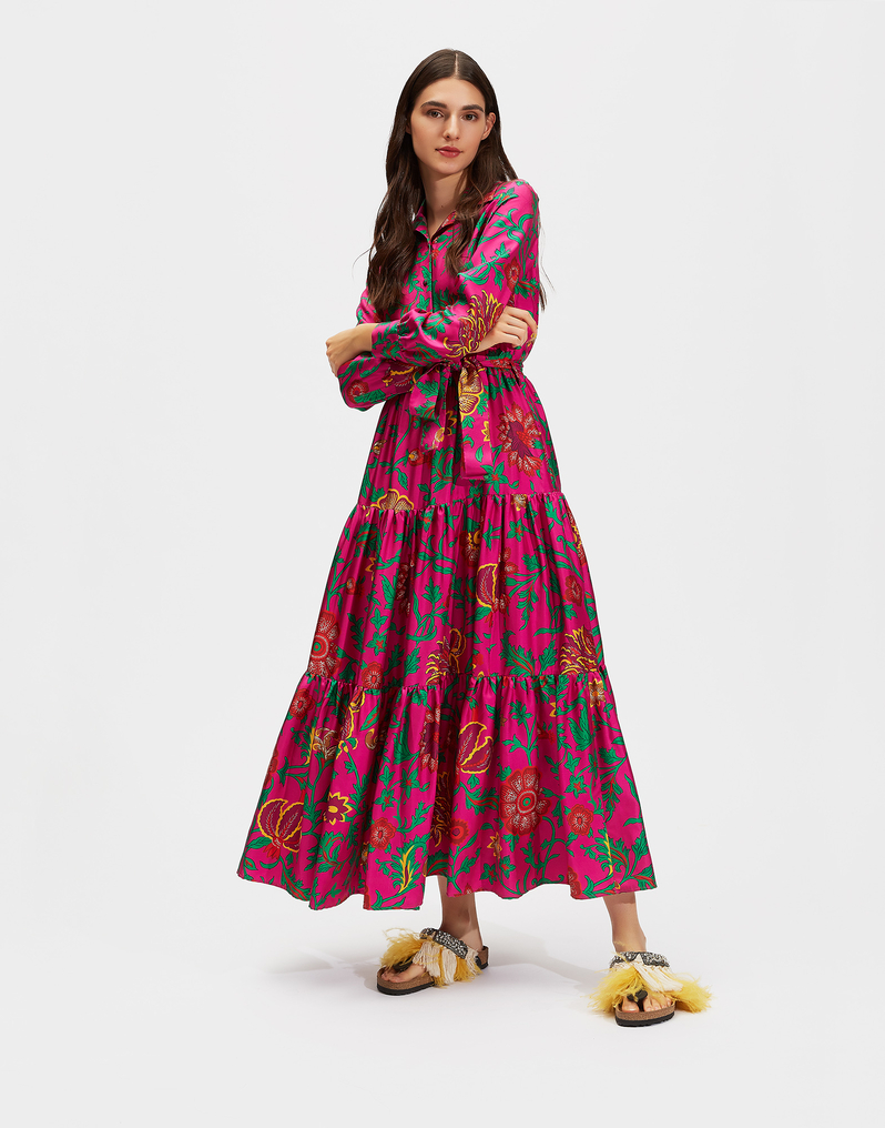 LaDoubleJ Bellini Dress LaDoubleJ Bellini Dress Dragon Flower Fucsia DRE0016SIL001DRA0004