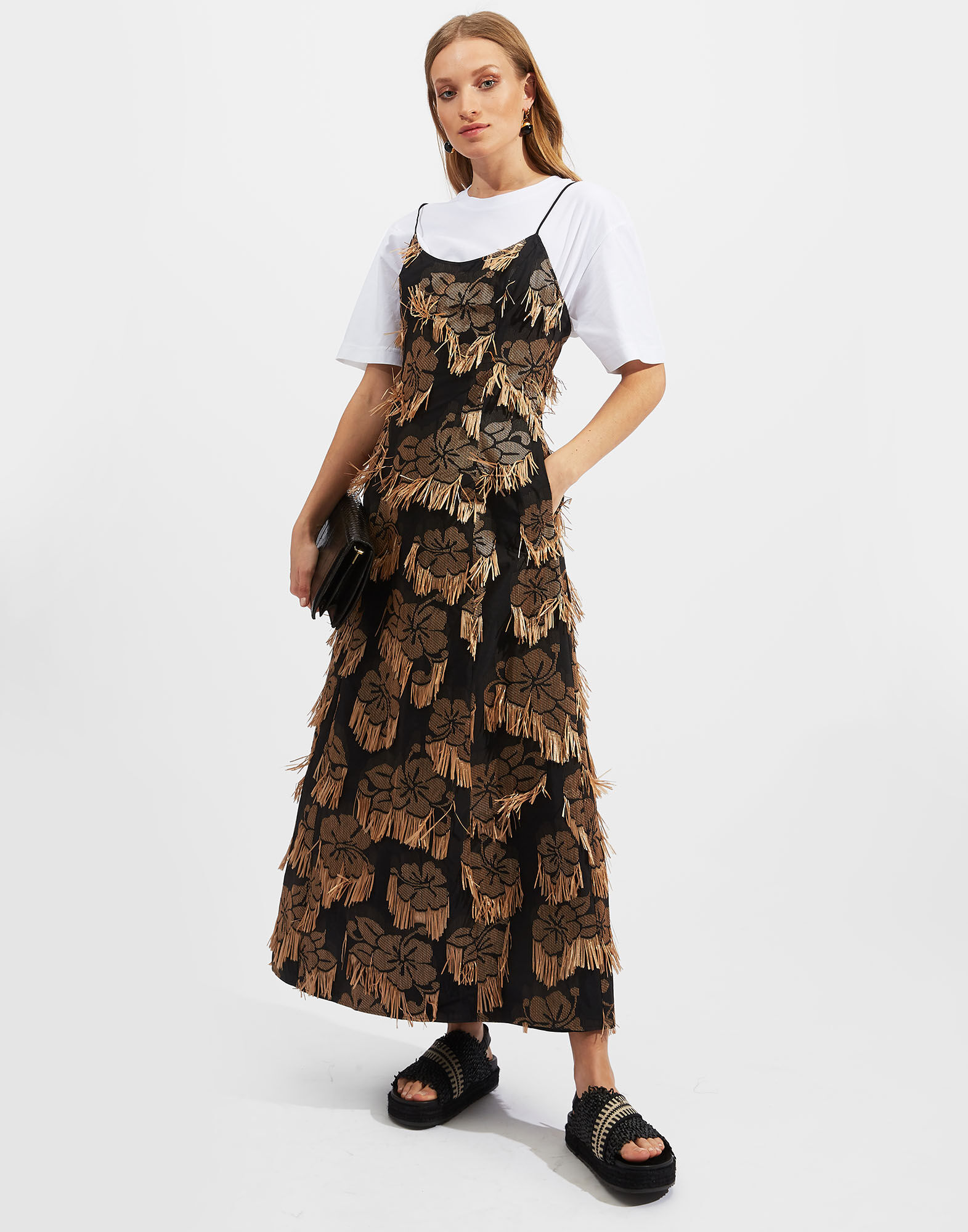 La DoubleJ Whoow Dress Hibiscus Raffia DRE0349JAC029HIB0003