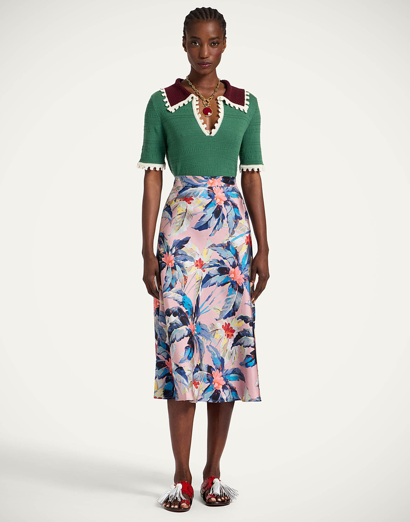 La DoubleJ Lungomare Skirt La DoubleJ Lungomare Skirt Maxi Tropicana Mauve SKI0089SIL001TRC01PU06