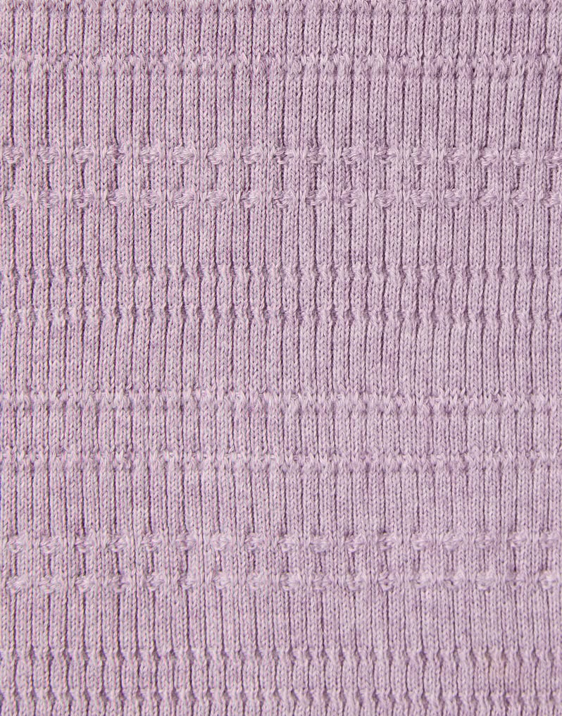 La DoubleJ Picket Polo Top La DoubleJ Picket Polo Top Solid Lilac PUL0273KNI154SOLIDPU02