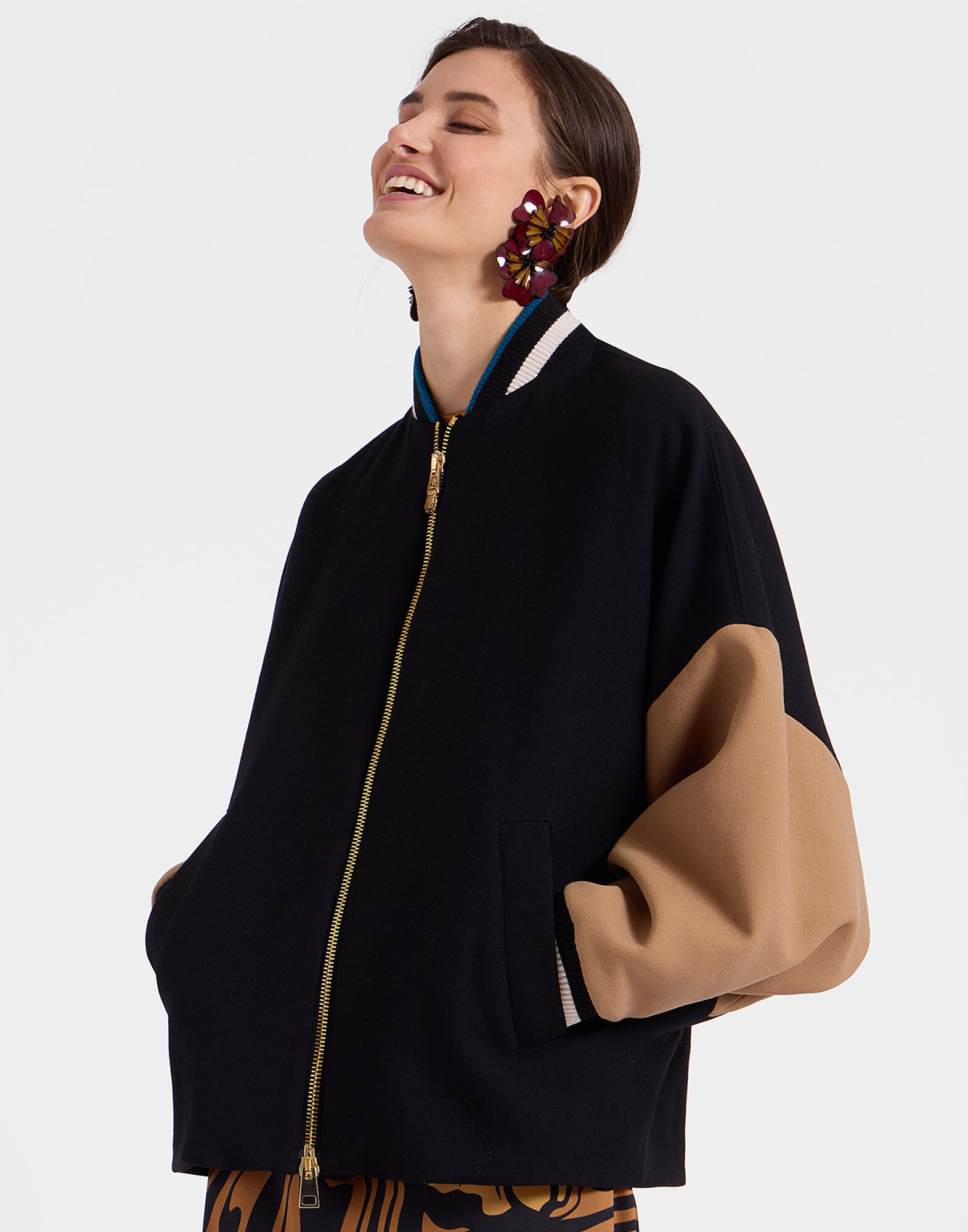 Brooklyn Bomber in Solid Black for Women | La DoubleJ
