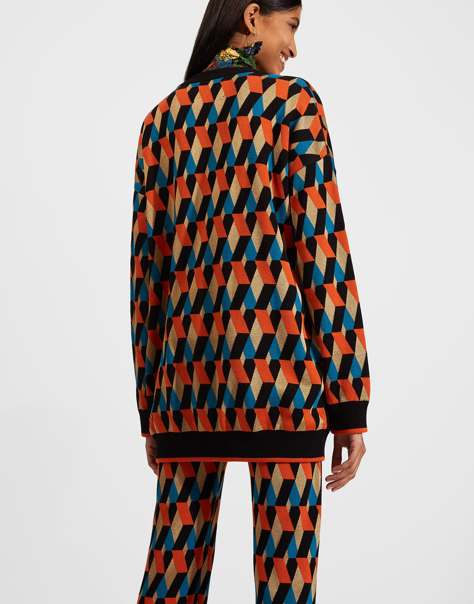 La DoubleJ Knit Leisure Cardigan Diamond Nero PUL0068KNI044VAR0080