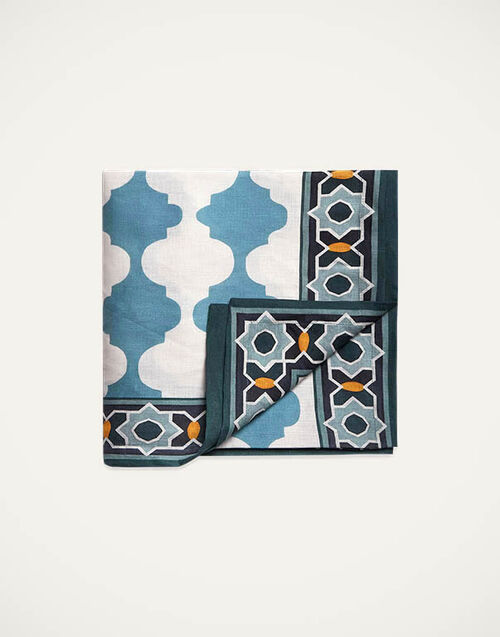 La DoubleJ Medium Tablecloth La DoubleJ Medium Tablecloth Plaza Sky Blue TBC0002LIN001PLA05BU10