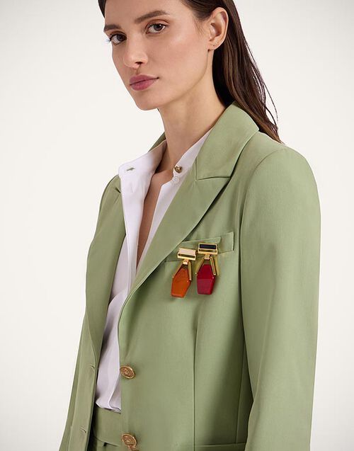 La DoubleJ Portal Brooch La DoubleJ Portal Brooch 24k Gold Plate & Red Resin BCH0002POL014SOLIDRE02