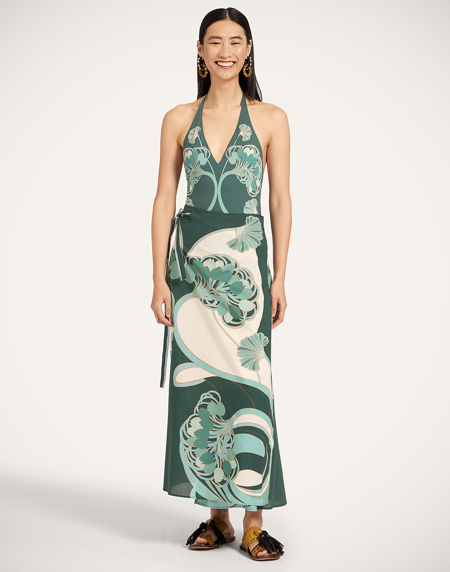 La DoubleJ Sexy Swimsuit Blooming Tulip Plac&eacute;e Dark Green SWI0091LYC006BTU01GR03