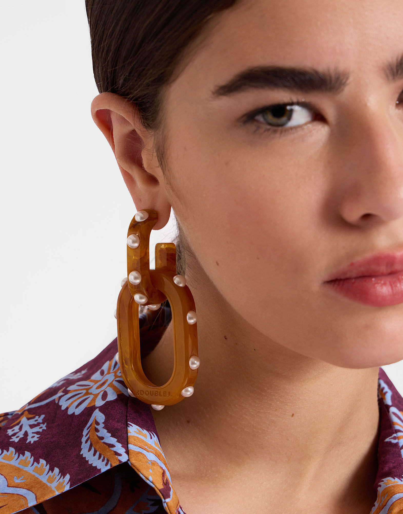 La DoubleJ Nefertiti Double Earrings Solid Rust EAR0041POL007SOLIDOR04