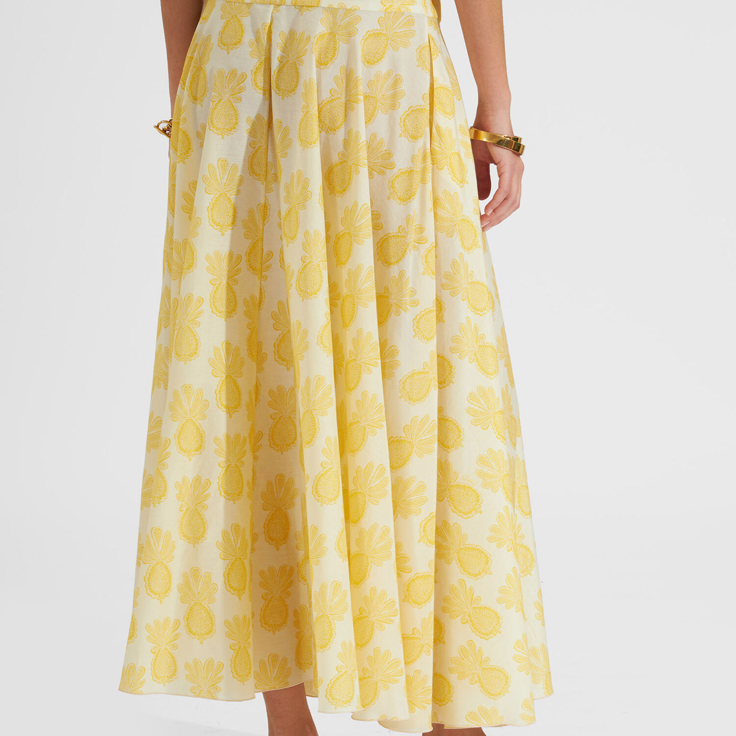 Shop La Doublej Ariel Skirt In Pineapple Sunflower White