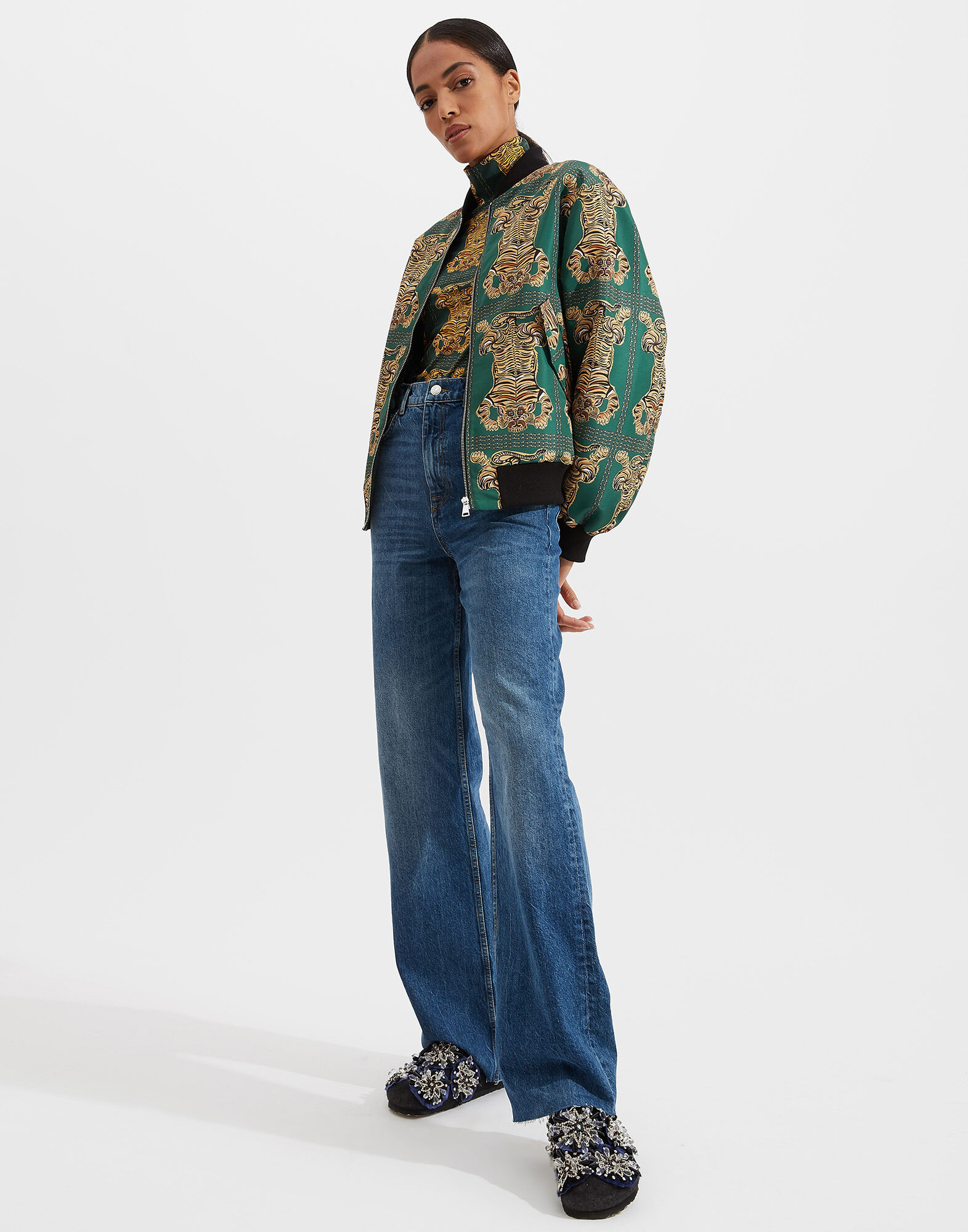 La DoubleJ Bomber Jacket Tiger Tiles JAC0031FAI001TIG0002