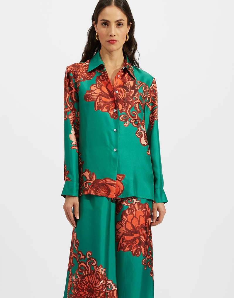 La DoubleJ Boy Shirt La DoubleJ Boy Shirt Anemone Ghirlanda SHI0001SIL001ANE03GR02