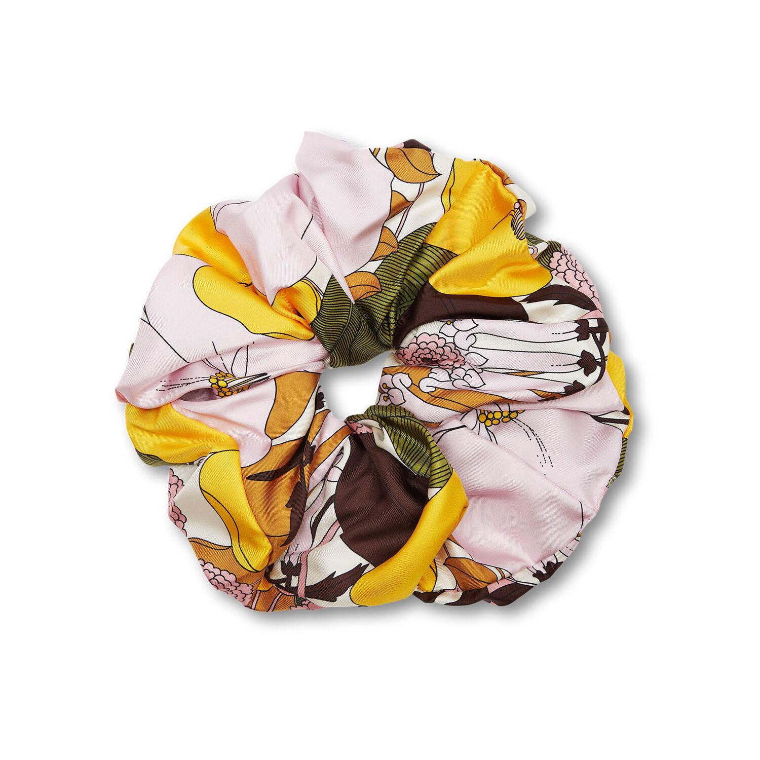 La Doublej Giga Scrunchie In Big Flower Rose