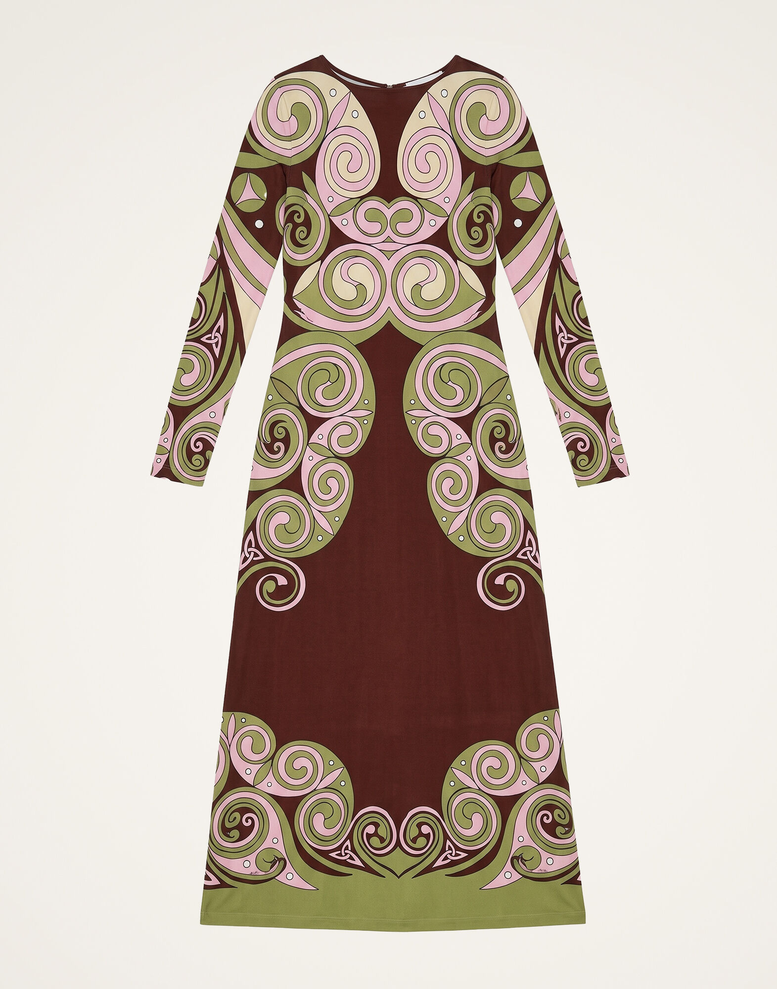 La DoubleJ Slinky Swing Dress Kells Swirl Plac&eacute;e Burgundy DRE1141JER082KLS01RE07
