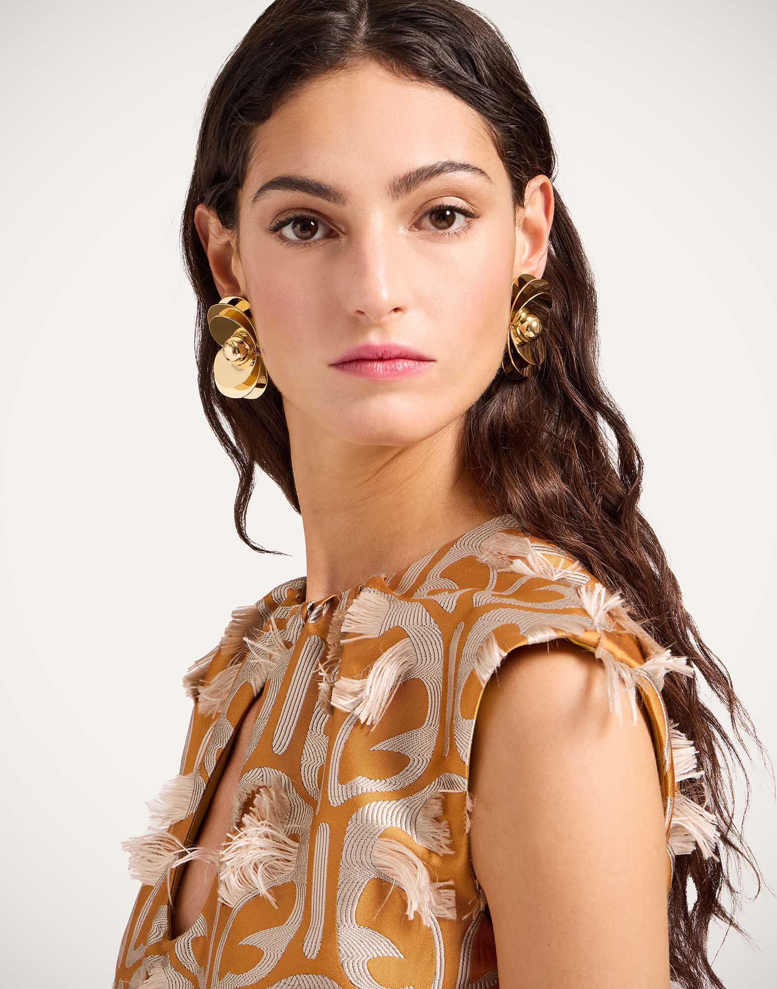 La DoubleJ Keyhole Dress Grove Ochre DRE0506JCQ043GRV02OR06