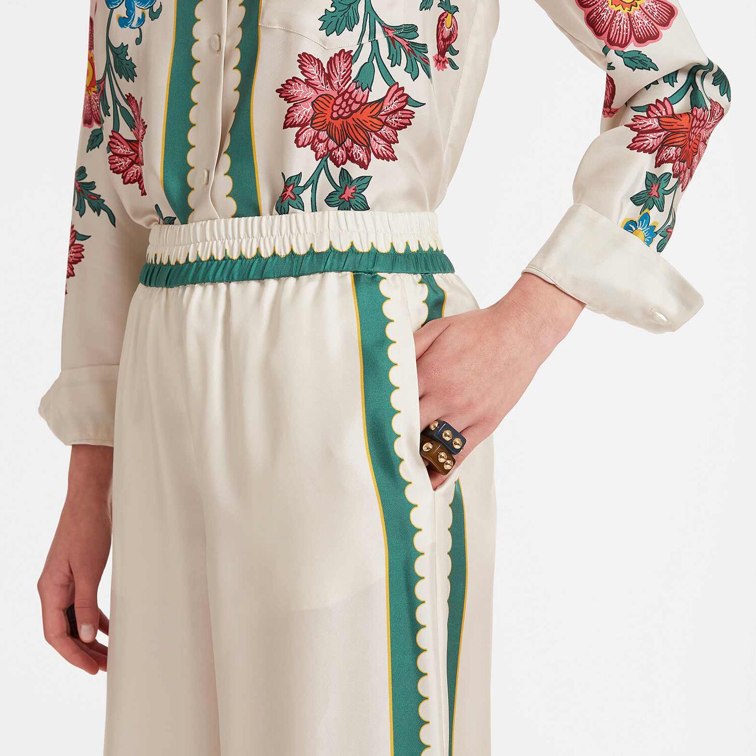 La Doublej Palazzo Pants In Dragonflower Placée Multicolor