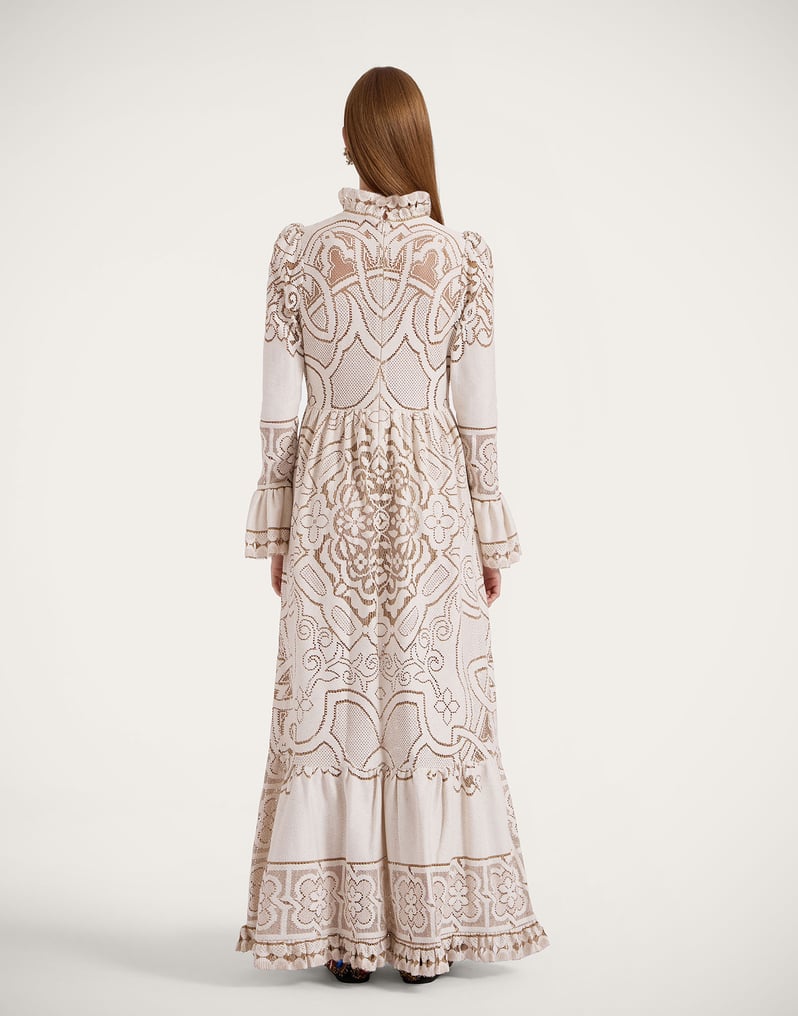 La DoubleJ Lacey Visconti Dress La DoubleJ Lacey Visconti Dress Solid White Smoke DRE0633EMB006SOLIDWH02
