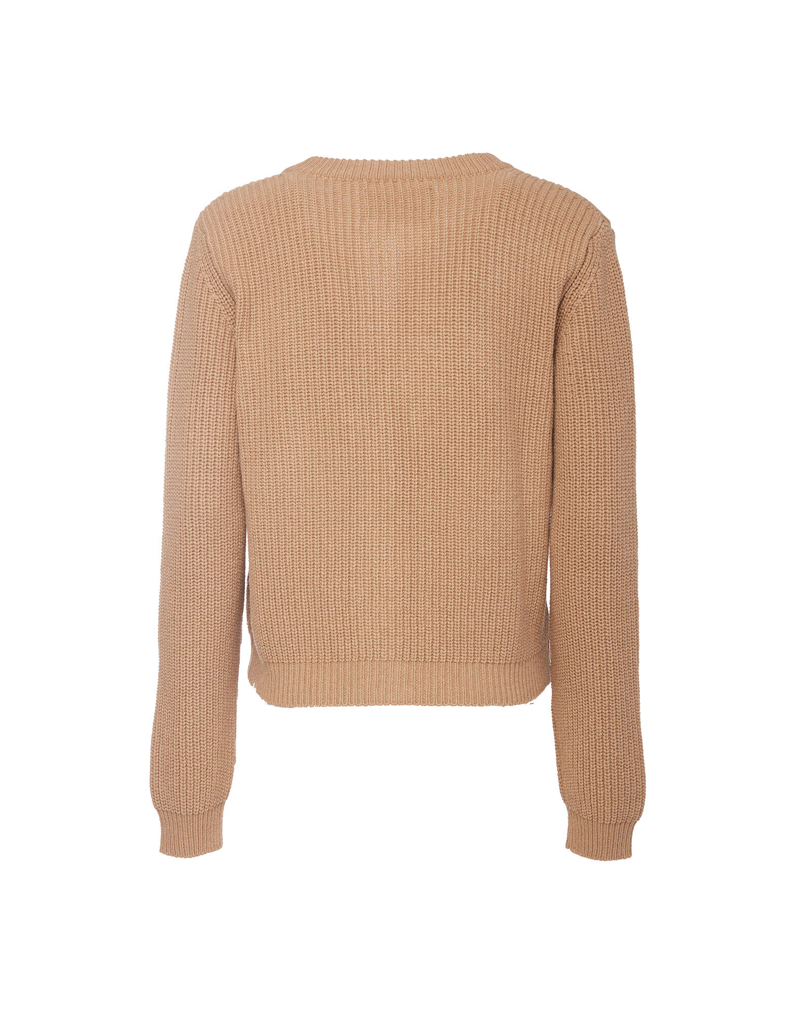 LaDoubleJ Embroidered Cardigan Solid Camel PUL0041KNI027CAM0002