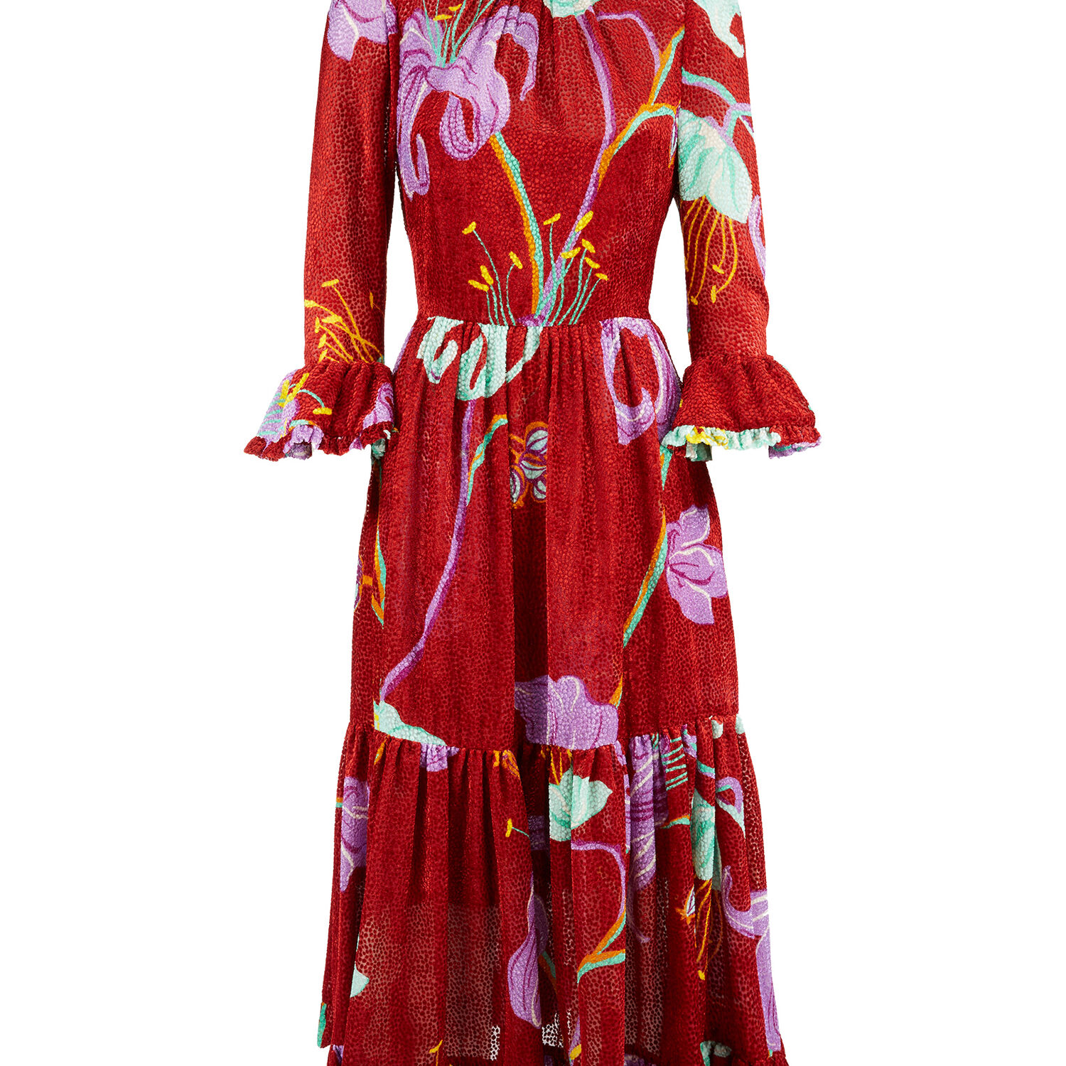 La Doublej Midi Visconti Dress In Maneater Rosso