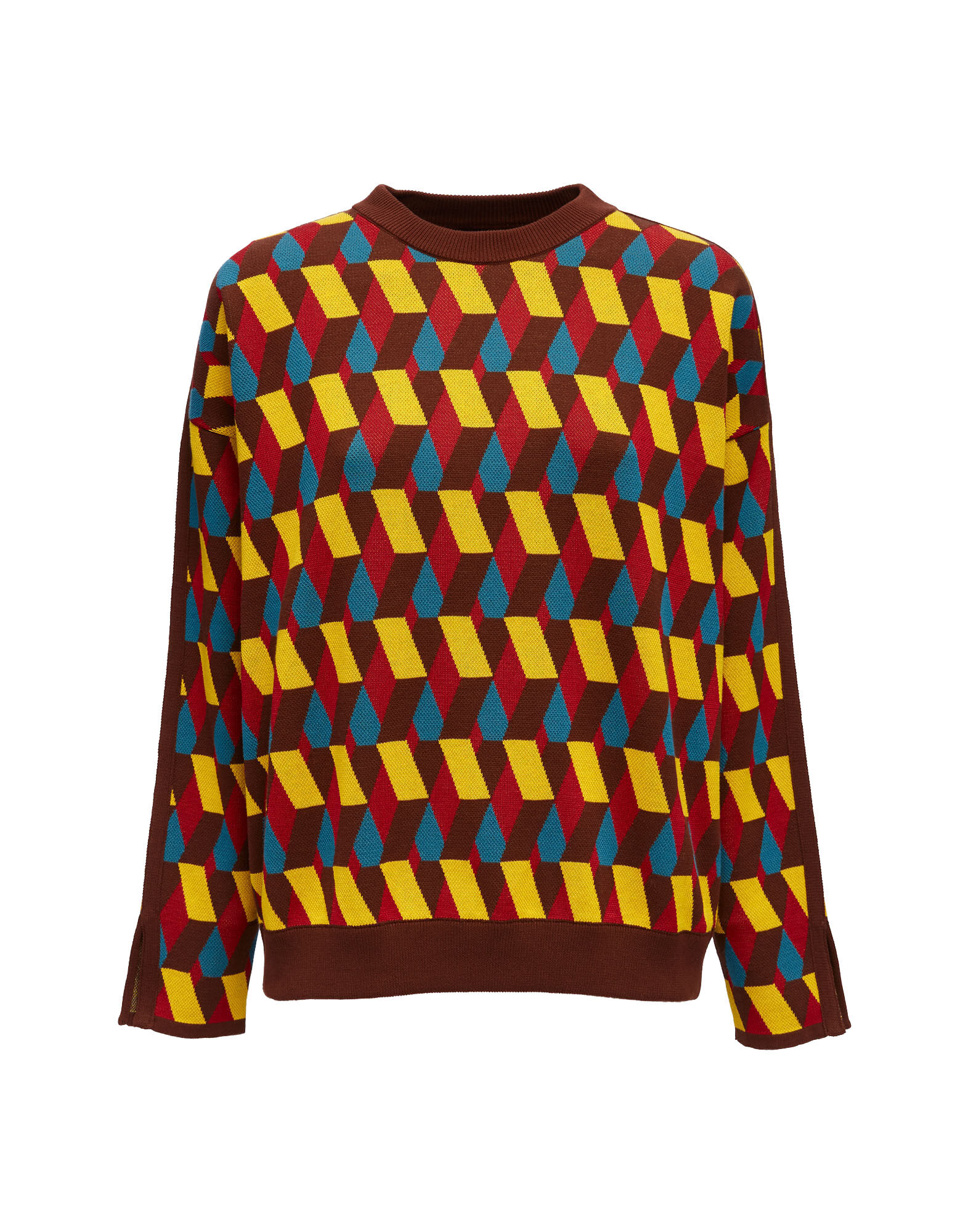 La DoubleJ Knit Leisure Jumper Giallo / Moro / Azzurro PUL0105KNI044VAR0145