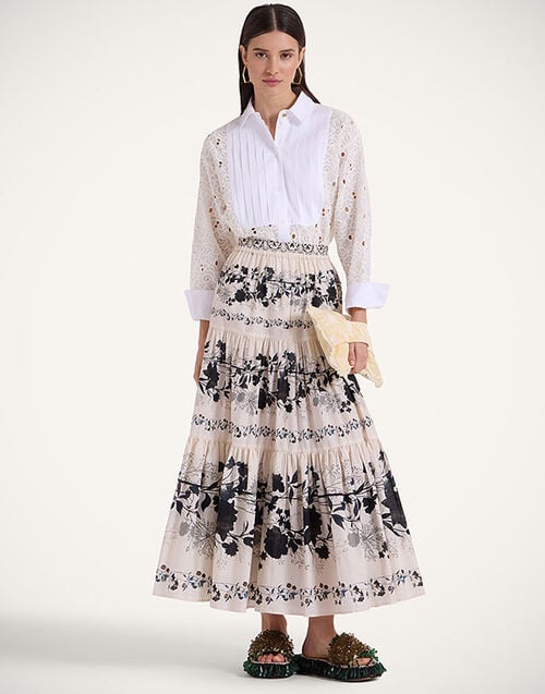 La DoubleJ Big Skirt La DoubleJ Big Skirt Stilo Placée Ivory SKI0139COT056STI01WH04