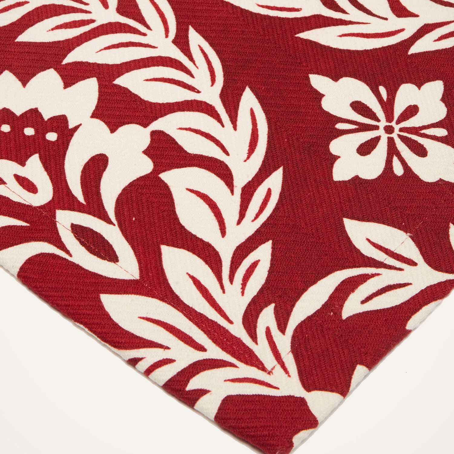  La Doublej Placemats & Runners Gend - Harringbone Runner (50x160) Garland Bordeaux One Size 100% Cotton 