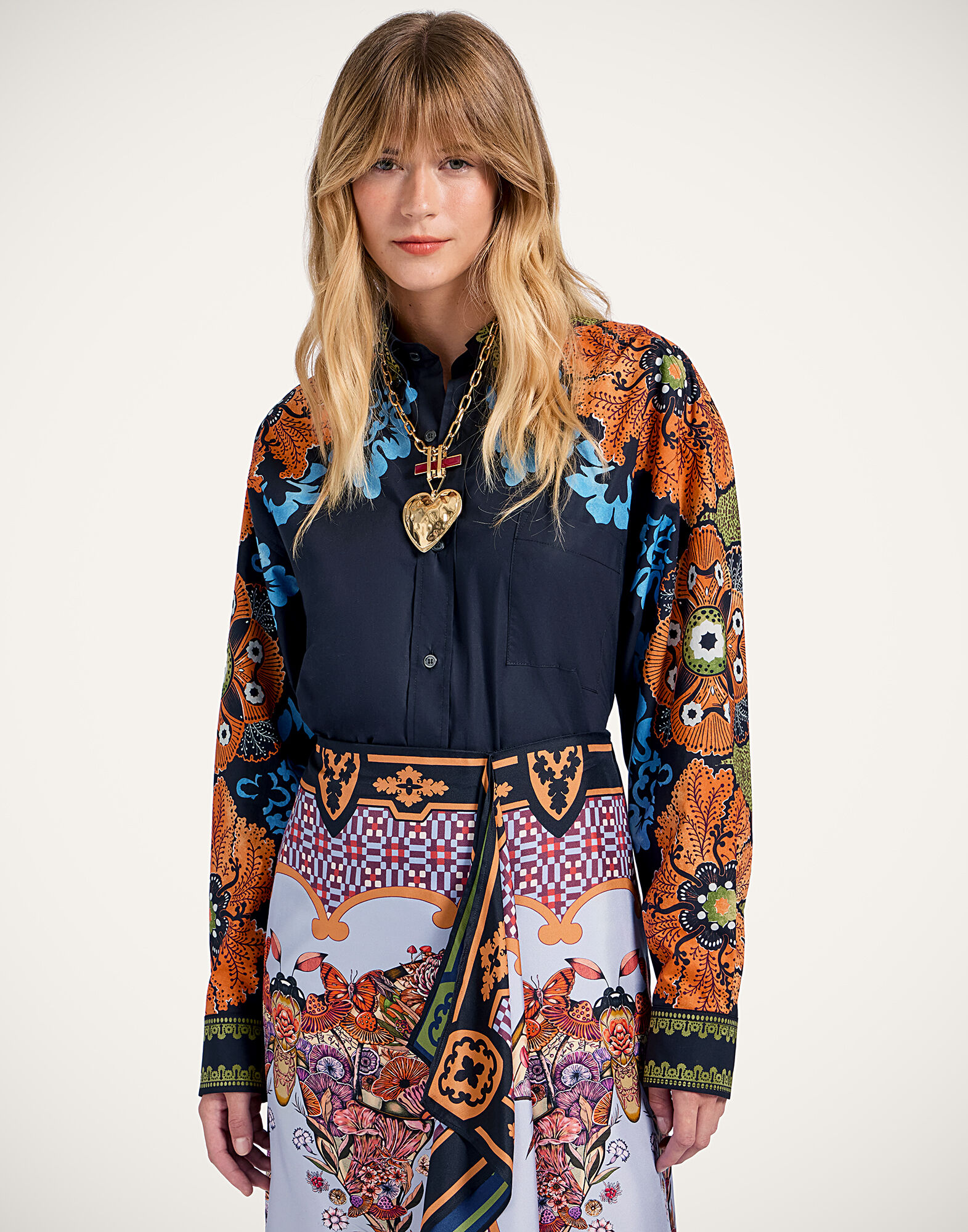 La DoubleJ Better Than Your Boyfriend's Shirt Bounty Plac&eacute;e Orange SHI0092COT015BOU01OR02